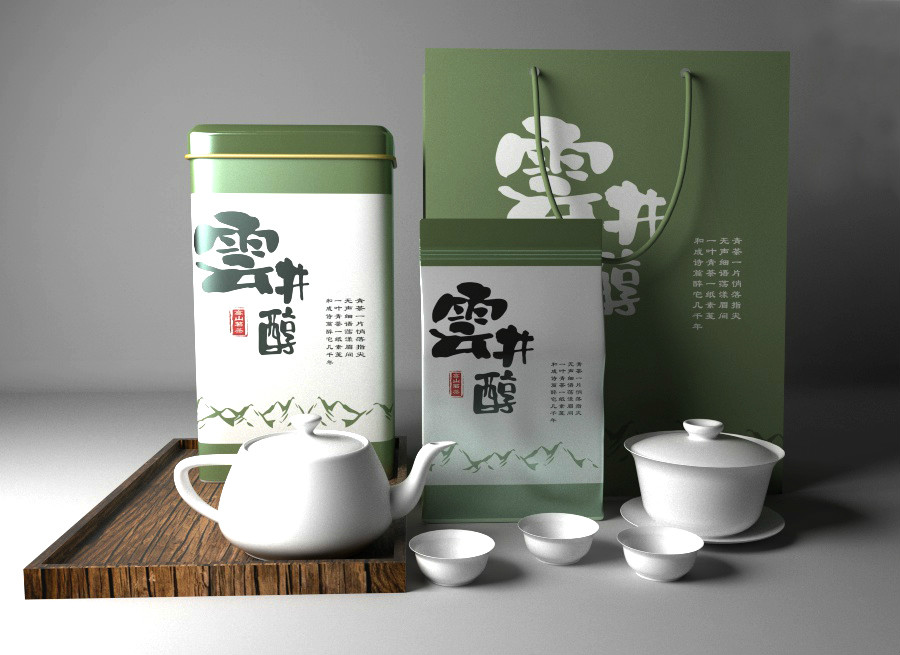 清新古樸茶葉包裝設(shè)計(jì)，簡(jiǎn)潔大氣茶葉包裝設(shè)計(jì)