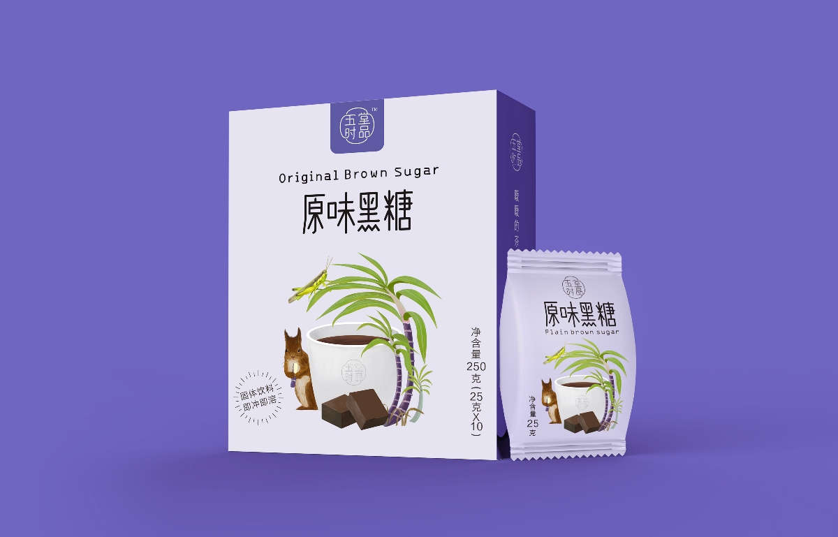 創(chuàng)意極簡黑糖茶包裝設計