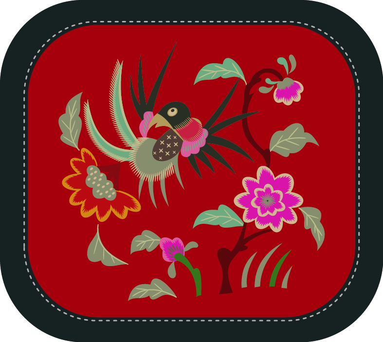 精美的鳥語花香系列刺繡圖案