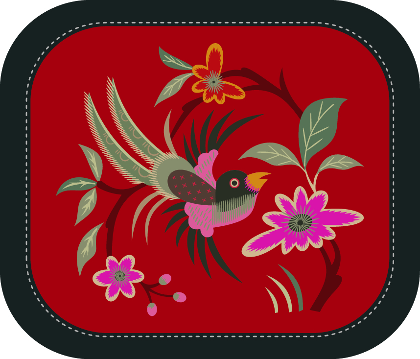 精美的鳥語花香系列刺繡圖案