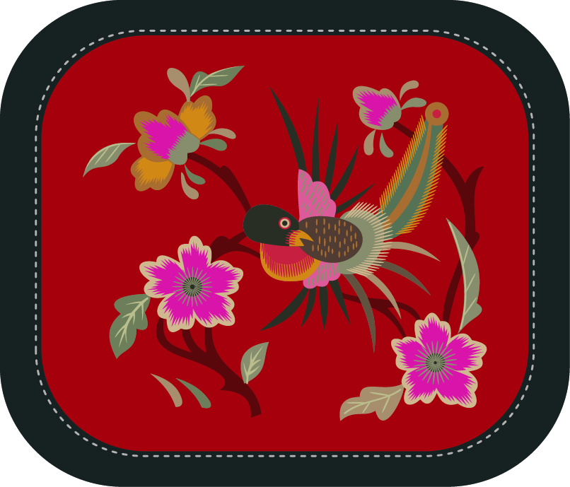 精美的鳥語花香系列刺繡圖案