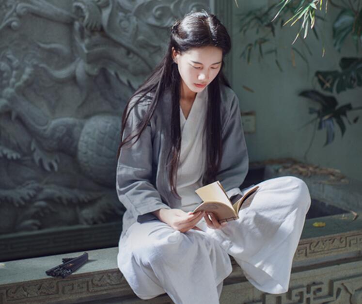 兩款復古亞麻民國風漢服，白色簡約中式漢服