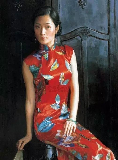 風(fēng)情萬種的油畫旗袍女子！