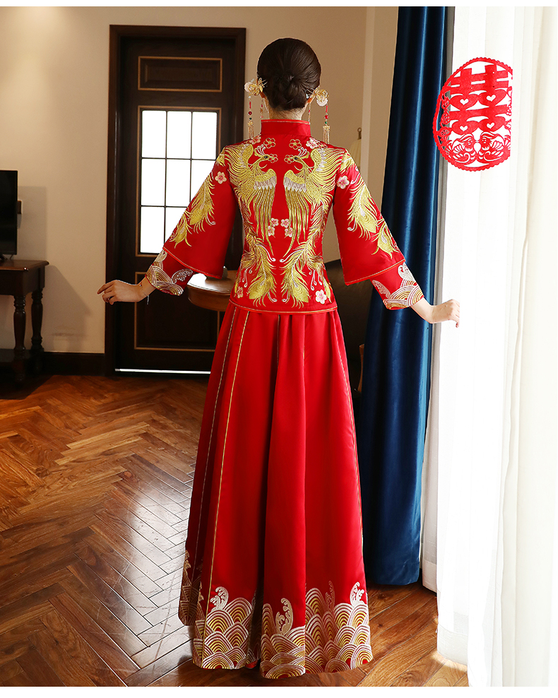 古典獨特刺繡新娘禮服，結(jié)婚中式禮服