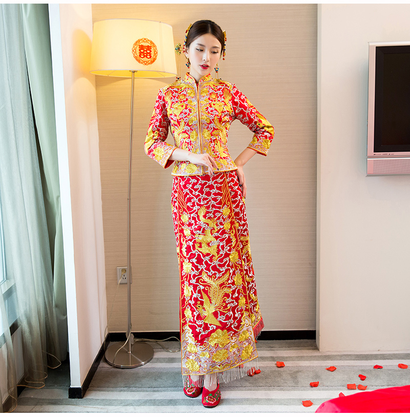 龍鳳褂中式婚禮禮服，時尚中國風(fēng)新娘禮服