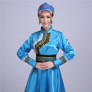 簡(jiǎn)約大方的蒙古族女裝服飾，少數(shù)民族服裝