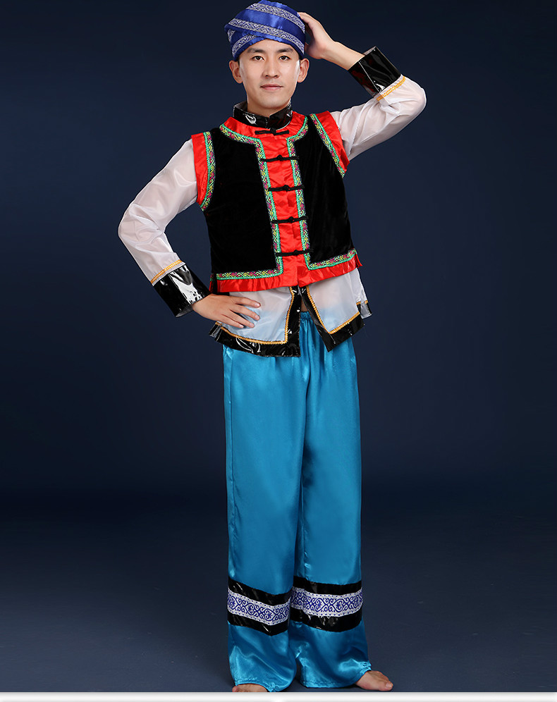 彝族舞蹈民族服飾，男款少數(shù)民族服裝
