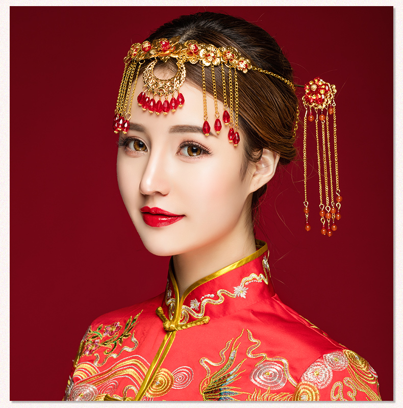 中式古典步搖額飾，優(yōu)雅高貴眉心墜
