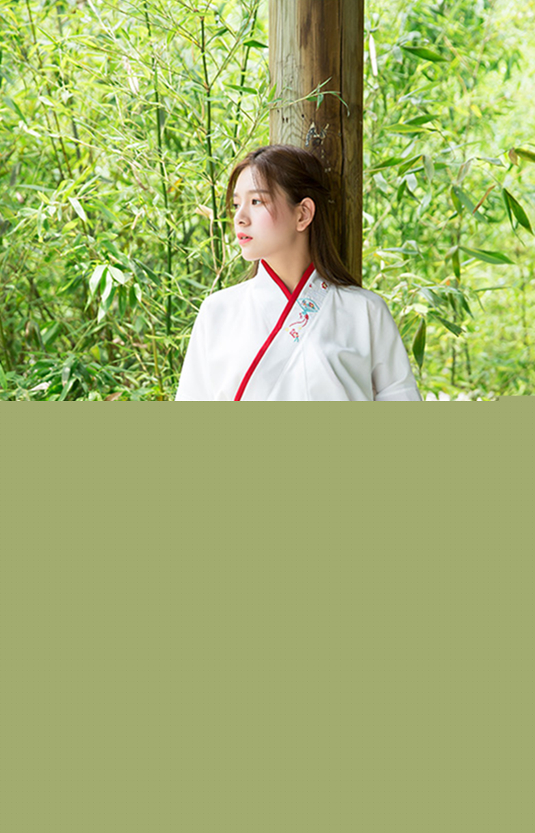 漢元素交領(lǐng)紅白拼接繡扇夏裝