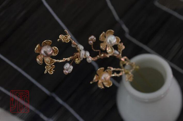 梅梢晚晴雙股簪，中國風(fēng)發(fā)飾發(fā)簪