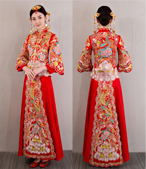 中國風(fēng)龍鳳褂刺繡禮服中式婚禮禮服