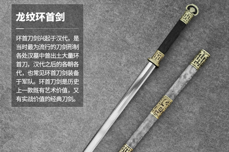 龍紋環(huán)首劍漢劍，漢代軍隊(duì)常用佩刀