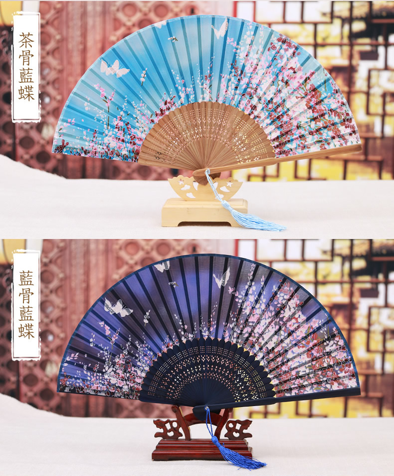 中國風(fēng)復(fù)古絲綢折疊扇