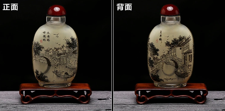 中國風民間傳統(tǒng)手繪內畫圖鼻煙壺