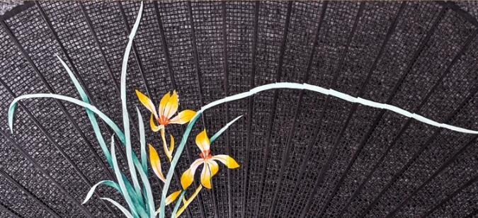 中國(guó)風(fēng)烏木扇雕刻拉花折扇