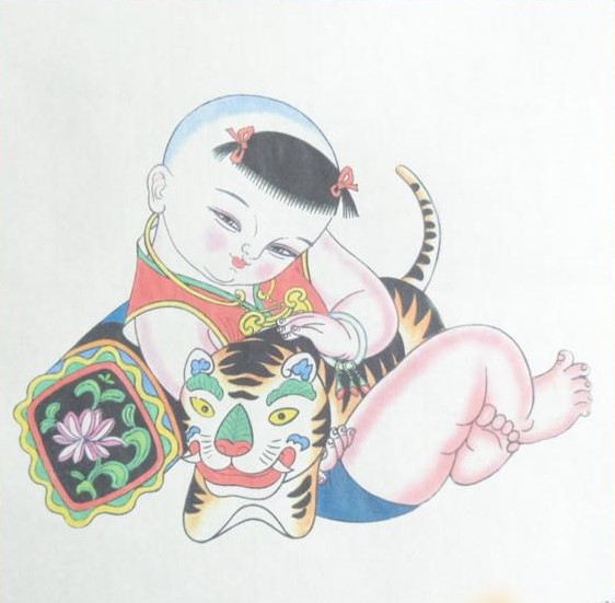 十款民間工藝年畫，古風(fēng)手繪童趣中國年畫