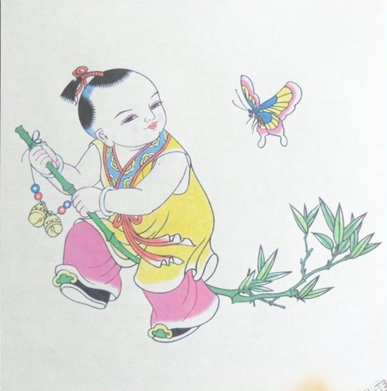 十款民間工藝年畫，古風(fēng)手繪童趣中國年畫