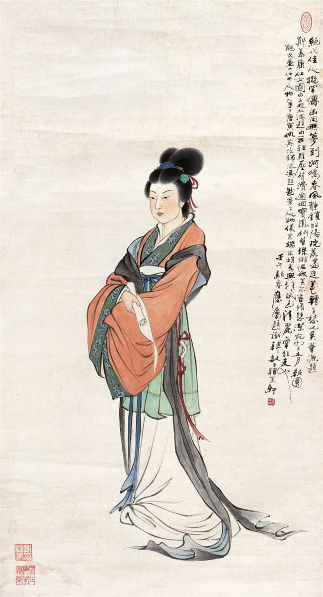 鄭慕康古代女子繪畫(huà)藝術(shù)作品