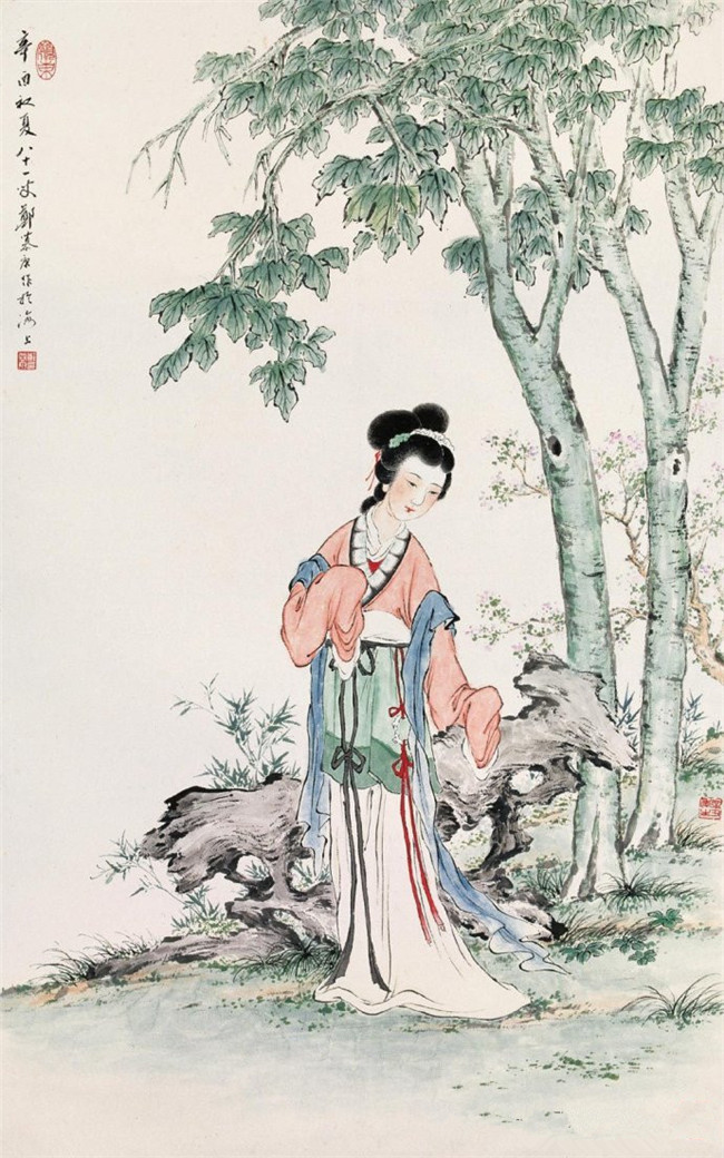 鄭慕康古代女子繪畫(huà)藝術(shù)作品