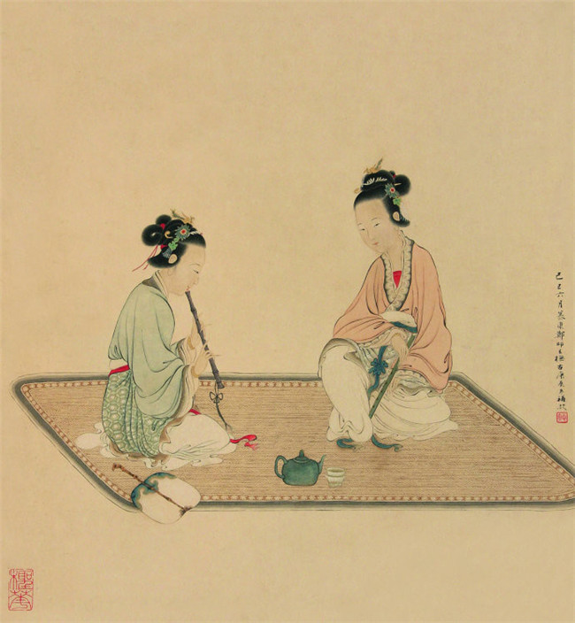 鄭慕康古代女子繪畫(huà)藝術(shù)作品