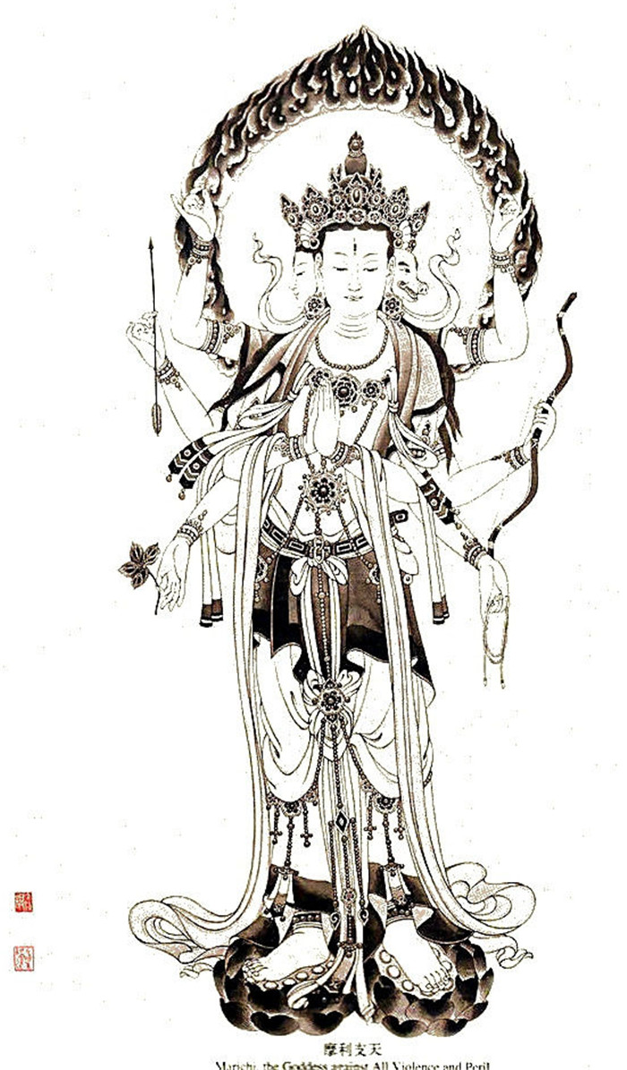 中國(guó)傳統(tǒng)菩薩大菩薩國(guó)畫白描欣賞