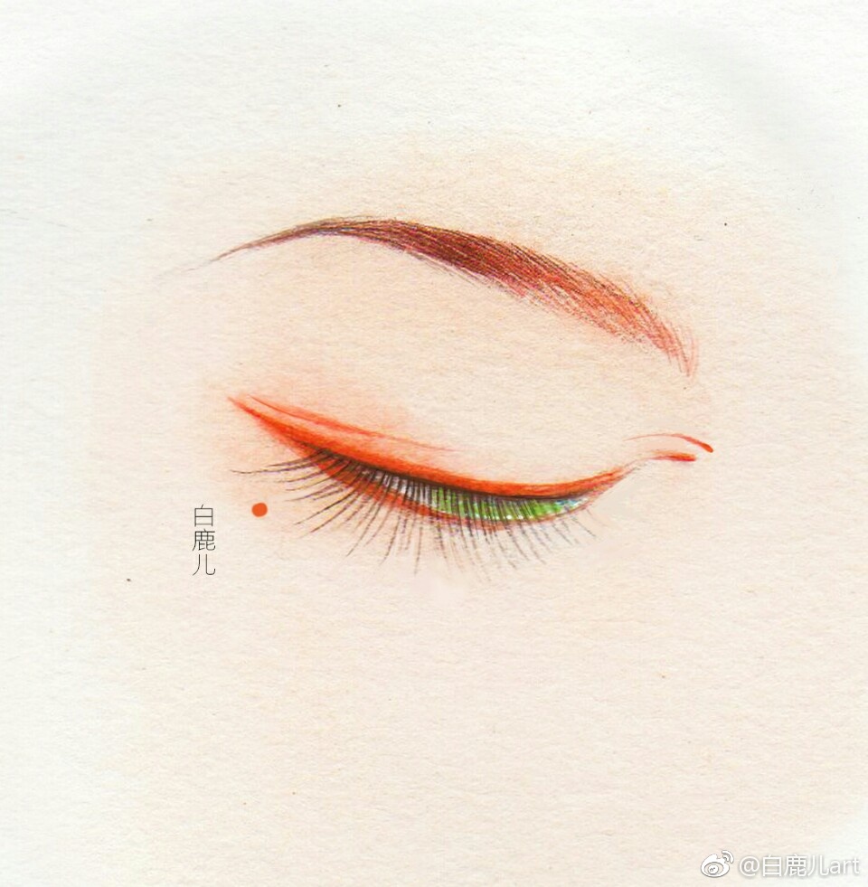 閉眼女子眉眼繪畫圖集，唯美眼睛古風(fēng)圖片