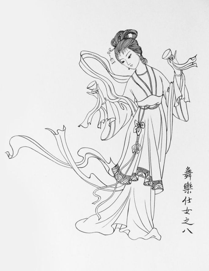 27幅白描仕女圖：一筆一畫勾勒出仕女美