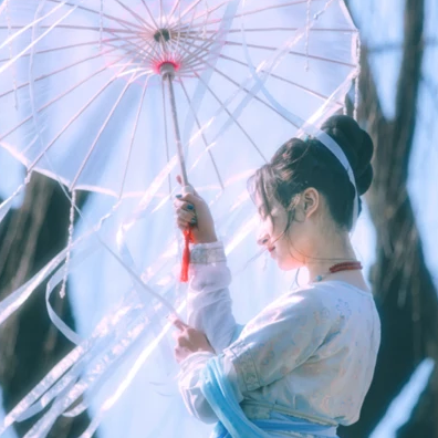 淡雅清新帶團(tuán)扇女生頭像，唯美古風(fēng)真人頭像