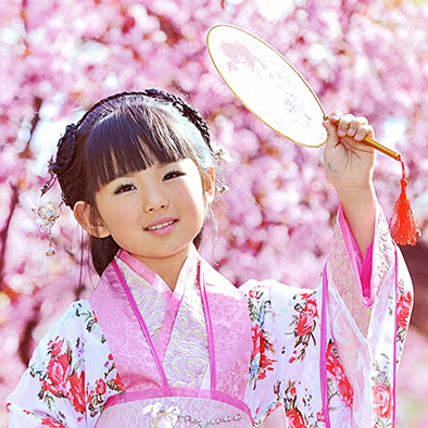 超萌粉色小花仙帶團(tuán)扇女孩頭像，唯美古風(fēng)真人