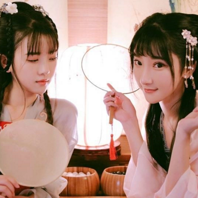 清新淡雅漢服閨蜜頭像，唯美古風(fēng)真人頭像