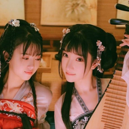 清新淡雅漢服閨蜜頭像，唯美古風(fēng)真人頭像