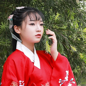 鮮艷紅衣女生頭像，唯美古風(fēng)真人頭像