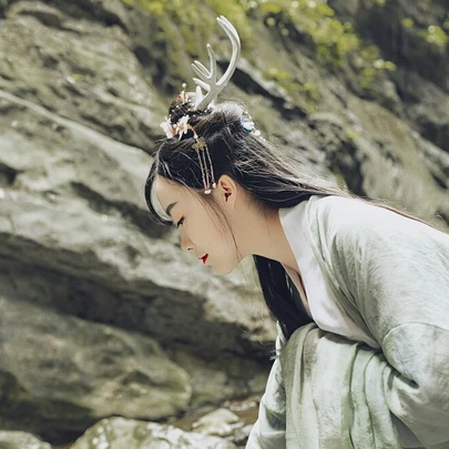 時尚中國風唯美古風少女真人頭像