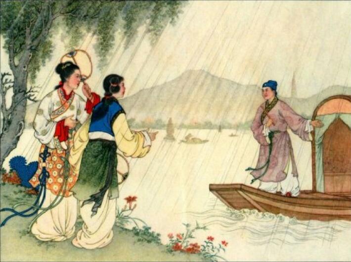 中國(guó)風(fēng)白蛇傳奇，白蛇傳繪本插畫(huà)