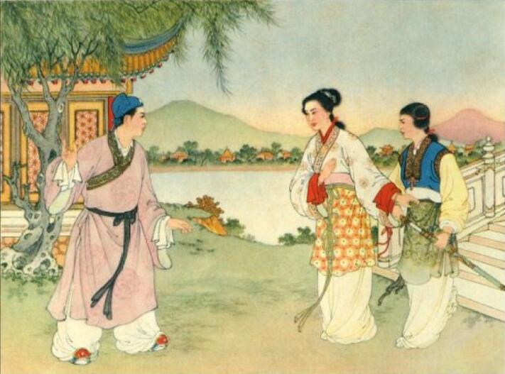 中國(guó)風(fēng)白蛇傳奇，白蛇傳繪本插畫(huà)