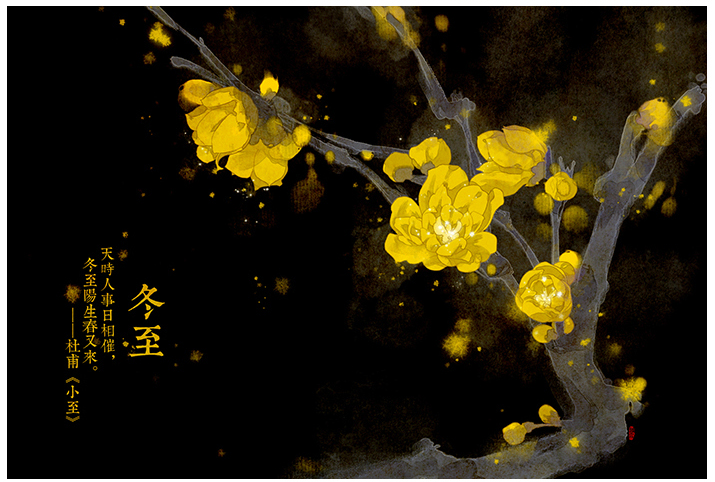 唯美的24節(jié)氣花卉插畫，品味古老的詩之清韻